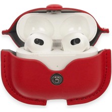 Platin Store Pilatin  Airpods 3 (3.nesil) Çanta Deri Kılıf - Kırmızı Zeyd