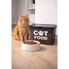 Füme Renkli Kedi Maması Saklama Kabı Sızdırmak Kapaklı Ortalama 3,5-4 kg Mama Almaktadır Özel Seri