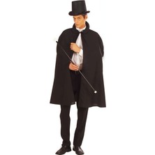 Lunirawear Lunı Siyah Sihirbaz Pelerini 120 cm ve Sihirbaz Şapkası 12 cm Yetişkin Boy 968547