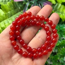 Taş Uzmanı Küre Karnelyan Renkli Kuvars Taşı 8 mm