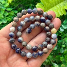 Taş Uzmanı Küre Sodalit Renkli Kuvars Taşı 8 mm