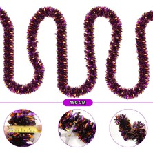 Lunirawear Lunı Mor Turuncu Renk 4 cm Genişlik Garland Çift Renk Sim Süs 180 cm 968547