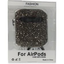 Platin Store Pilatin  Airpods 2 (2.nesil) Mira Taşlı Kılıf - Siyah Zeyd