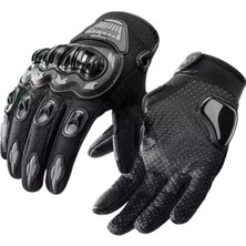 MOONRIDER Motor Eldiveni Kemik Korumalı Siyah Dokunmatik Unisex Motosiklet Eldiveni Mr-G1