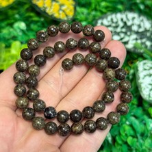 Taş Uzmanı Küre Bronzit Renkli Kuvars Taşı 8 mm