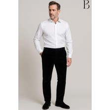 BURSPA Rahat Kesim Kışlık Içi Polarlı Siyah Erkek Baba Kadife Pantolon