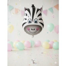 Dodomar 18 Inç Safari Zebra Folyo Balon - Doğum Günü Parti Dekorasyon Balonu