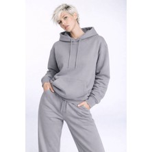 Ohepmoda Içi Polarlı Kapşonlu Kadın Sweatshirt Hoodie
