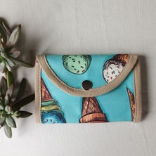 Exp-Outdoor Dondurmalar Renkli Desenli El Yapımı Kumaş Cüzdan