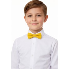 Sibel Günay Butik Çocuk Sarı Lastikli Papyon | 4–12 Yaş Ayarlanabilir | Özel Gün ve Bayram Aksesuarı