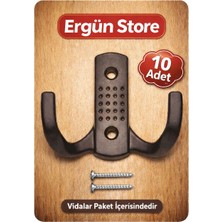 Ergün Store Noktalı Portmanto Vestiyer Duvar Dolap Elbise Askısı Siyah Metal Mobilya Kapı Askılığı Askılık (10 Adet)