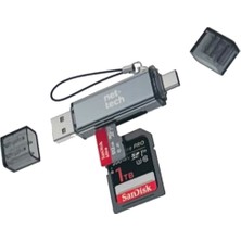 Nettech NT-CR01 USB ve Type-C Sd Kart Okuyucu