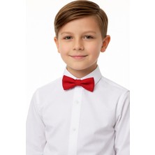 Sibel Günay Butik Çocuk Kırmızı Lastikli Papyon | 4–12 Yaş Ayarlanabilir | Özel Gün ve Bayram Aksesuarı