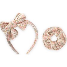 Cigit Taç Fiyoklu Lastikli Toka Seti Bej Çiçekli