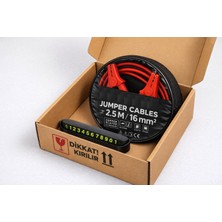 Toptancı Amca Profesyonel Akü Takviye Kablosu Seti 16 Mm2  2.5 Metre + Katlanır Numaratör - Tüm Araçlara Uygun