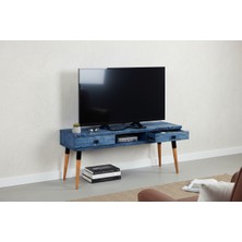 Mobenta Masif Ahşap TV Ünitesi 175 cm – İskandinav Stil, Doğal, 2 Çekmeceli ve 1 Raflı | Modest TV-175 IG