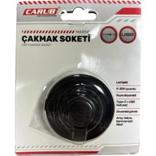 İzipec Oto Type C - USB Soketi Araç Tekne Karavan Için 9-30W Uyumlu Hızlı Şarj Su Geçirmez (BR170 08 18)