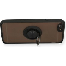 Platin Store Pilatin  iPhone 6 Kılıf Montreal Yüzüklü Silikon Kapak - Siyah Zeyd