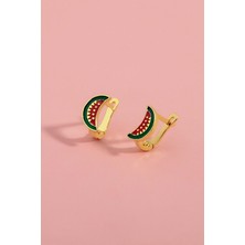 Normadia 925 Ayar Gümüş Mineli Karpuz Çocuk Küpesi, Şık ve Hafif Tasarım