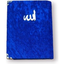 Çanta Boy Kadife Kapaklı Yasin Kitabı Süngerli 128 Sayfa Saks Mavi Renk