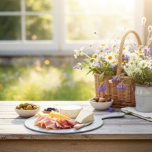 Külsan 35135.GG - Ahşap Efektli Yuvarlak Sunum Pano 35 Cm, Thermoset Melamin