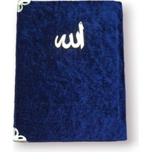 Çanta Boy Kadife Kapaklı Yasin Kitabı Süngerli 128 Sayfa Lacivert Renk