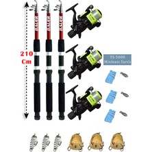 Özbience 3'lü Hazır Sazan Olta Seti, 210CM Göl ve Baraj Kamışı