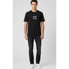Miu Mıu Ön Arka Baskılı Bisiklet Yaka T-Shirt