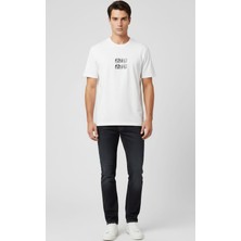 Miu Mıu Ön Arka Baskılı Bisiklet Yaka T-Shirt