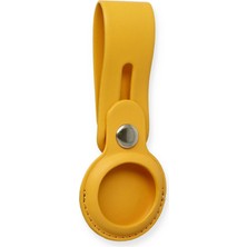 Platin Store Pilatin  Airtag Askılı Deri Kılıf - Sarı Zeyd