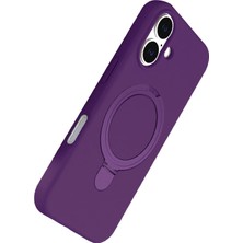 Platin Store Pilatin  Apple iPhone 16 Plus Regal Magsafe Standlı Kapak - Derin Mor Zeyd