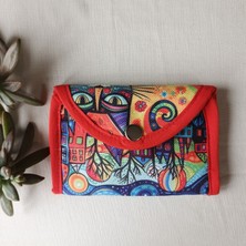 Exp-Outdoor Renkli Desenli El Yapımı Kumaş Cüzdan