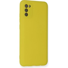 Platin Store Pilatin  Samsung Galaxy A02S Kılıf Nano Içi Kadife Silikon - Sarı Zeyd