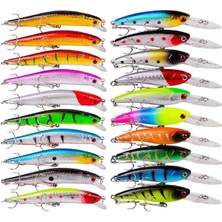 Özbience 20 Adet Karışık Minnow Crankbait Swimbait Olta Seti Balık Takımı