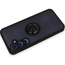 Platin Store Pilatin  Samsung Galaxy A35 5g Kılıf Montreal Yüzüklü Silikon Kapak - Siyah Zeyd