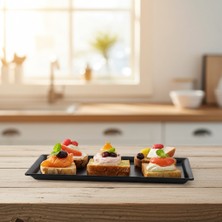 Külsan 103517.BL - Maya 2'li Siyah Dikdörtgen Tabak Seti 35X17 Cm, Thermoset Melamin