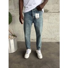 KağanKY Mavi Yıkamalı Boyfriend Jean