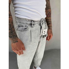 KağanKY Gri Yıkamalı Ballon Fit Boyfriend Jean