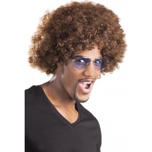 AlaNova Alano Kahve Renk Kıvırcık Afro Bonus Peruk VA74