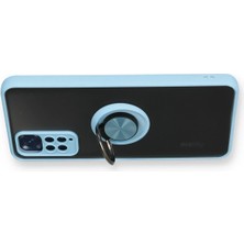 Platin Store Pilatin  Xiaomi Redmi Note 11 Kılıf Montreal Yüzüklü Silikon Kapak - Buz Mavi Zeyd