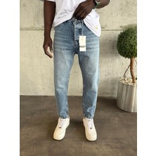 KağanKY Buz Mavi Taşlamalı Boyfriend Jean
