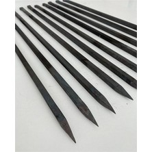 Yenibağ - 5 Adet Kare Tavuk Patlıcan Şiş - Yağlı Kara Demir 10 mm - Özel Yapım