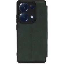 Platin Store Pilatin  Xiaomi Redmi Note 13 Pro 4g Kılıf Flip Cover - Koyu Yeşil Zeyd