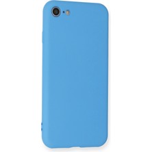 Platin Store Pilatin  iPhone 7 Kılıf Nano Içi Kadife Silikon - Mavi Zeyd