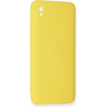 Platin Store Pilatin  Xiaomi Redmi 9A Kılıf Nano Içi Kadife Silikon - Sarı Zeyd