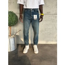 KağanKY Lacivert Yıkamalı Boyfriend Jean