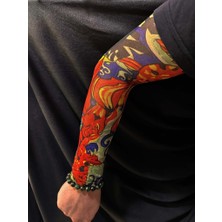 AlaNova Alano Giyilebilir Kol Dövmesi Çorap Dövme 3D Baskılı Kol Bacak Dövme 2 Adet Model 4 VA74