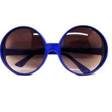 AlaNova Alano Yuvarlak Yeşilçam 80 Li 90 Lı Yıllar Parti Gözlüğü Retro Mavi Renk VA74