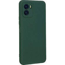 Platin Store Pilatin  Vivo Y15S Kılıf Nano Içi Kadife Silikon - Koyu Yeşil Zeyd