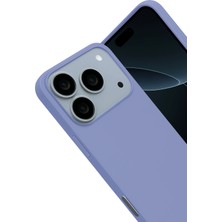 Platin Store Pilatin  Apple iPhone 17 Pro Max Nano Içi Kadife Silikon - Lila Zeyd